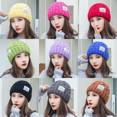 Lässige gestrickte Wollmütze Winter warm Koreanischer Stil Mütze Outdoor Dicke Mode Alleskönner