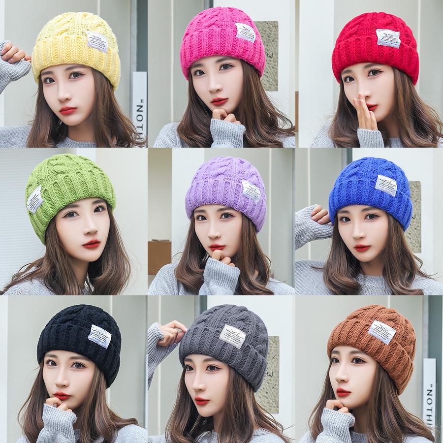Casual Knitted Wool Hat Winter Warm Korean Style Hat Outdoor Thick Fashion All-match