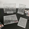 Minimalist Clear Acrylic Photo Frame Water Ripple Magnetic Photo Display Stand 3 Inch Card Storage Picture Frame Desktop Display