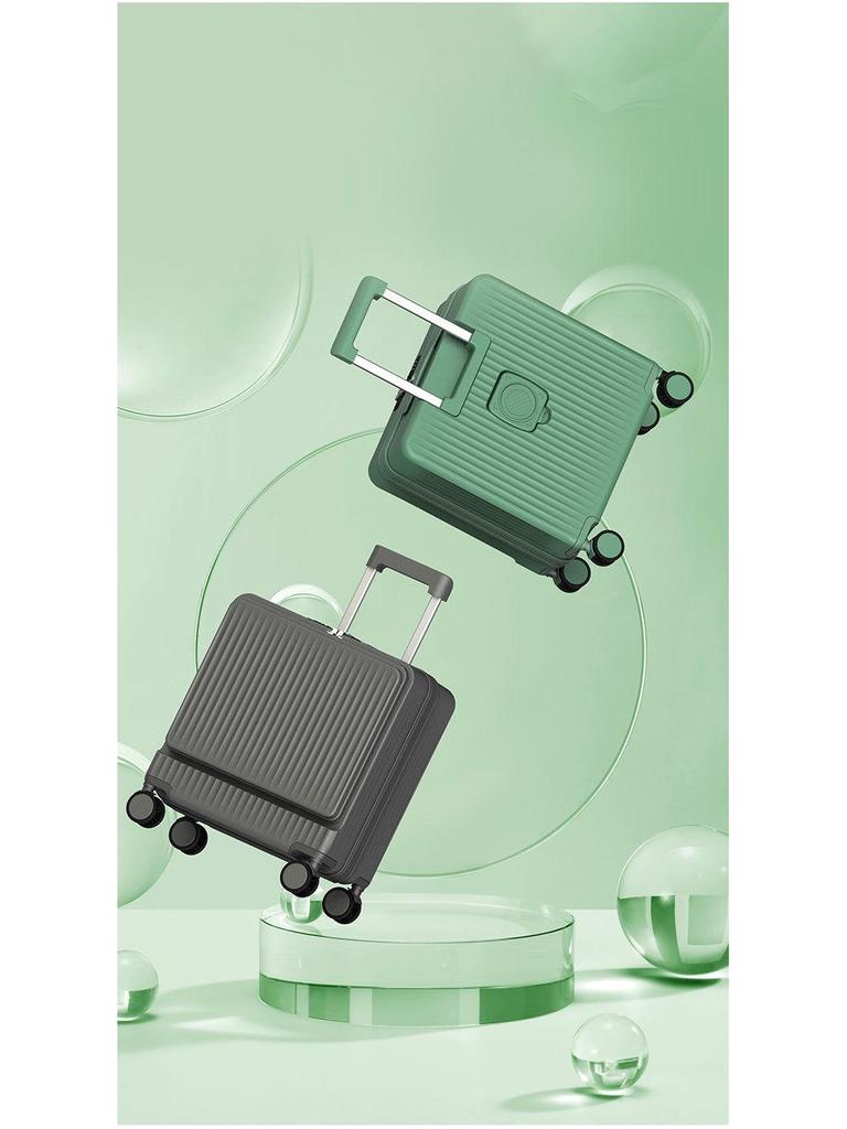 18-calowa aluminiowa walizka podręczna z otwieraniem od przodu, zamkiem szyfrowym i bardzo dużą pojemnością.