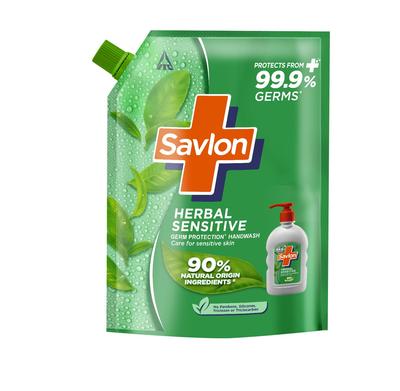 Savlon Herbal Sensitive Flüssigseife Nachfüllpackung 1,3L Sanfter Keimschutz Feuchtigkeitsspendend Familienpackung Handseife