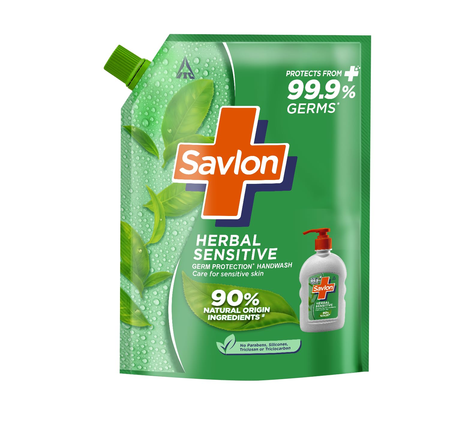 Savlon Herbal Sensitive Жидкое мыло для рук, сменный блок 1,3 л, Нежное антибактериальное, Увлажняющее, Семейный размер