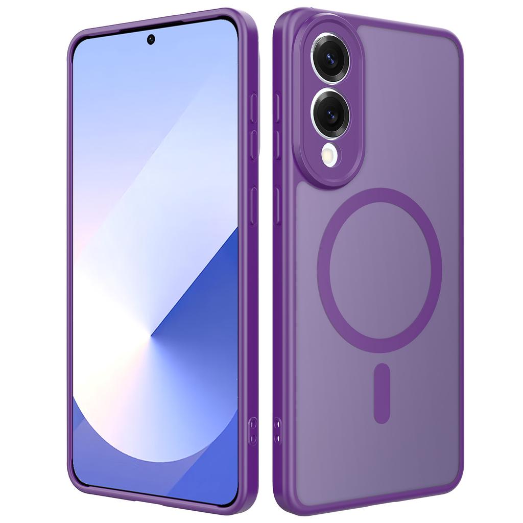 New Samsung S25 Edge Camera Fine Hole Two In One Mobile Phone Case Black Magnetic Semi Transparent Protective Case