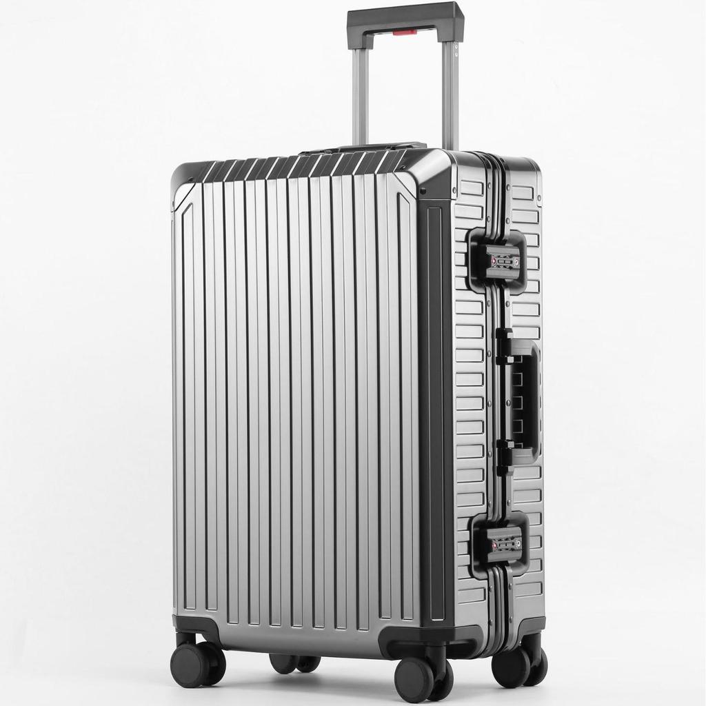 Aluminum-Magnesium Alloy Trolley Case with Universal Wheels