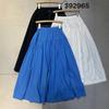 392965 New Korean Style High Waist Plus Size A-Line Midi Skirt