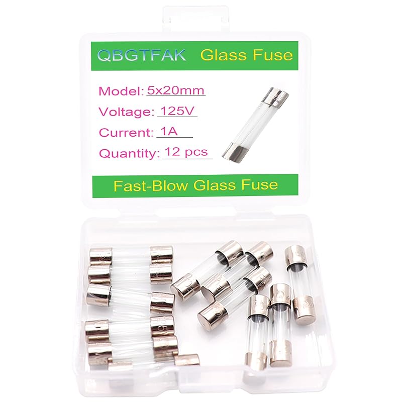 12 Pack 5x20mm 8A 125V Fuse 0.2x0.78 inch 8 amp 125V Quick-Blow Glass Fuse