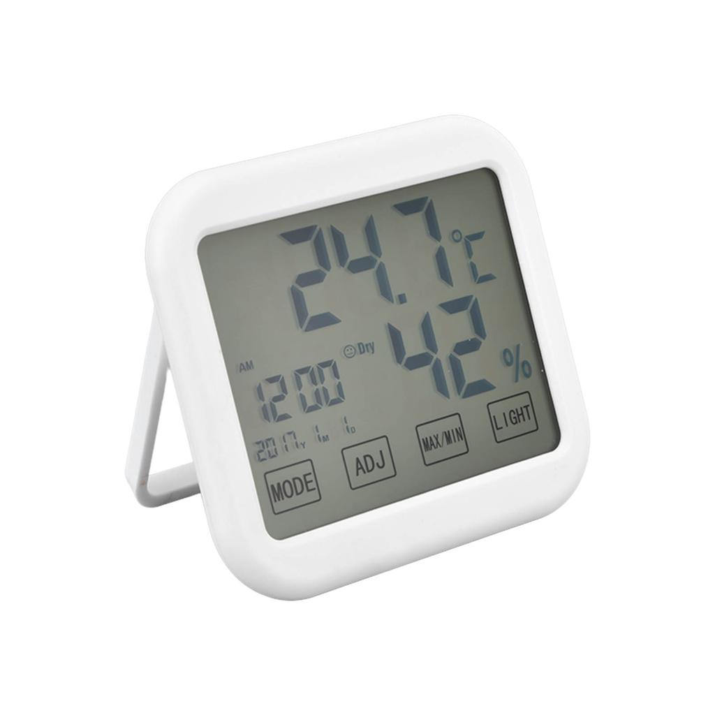 Digitales Thermometer Smart Touch Einstellungen Weckerfunktion Temperatur-Feuchtigkeits-Rekorder mit leuchtendem LCD-Bildschirm