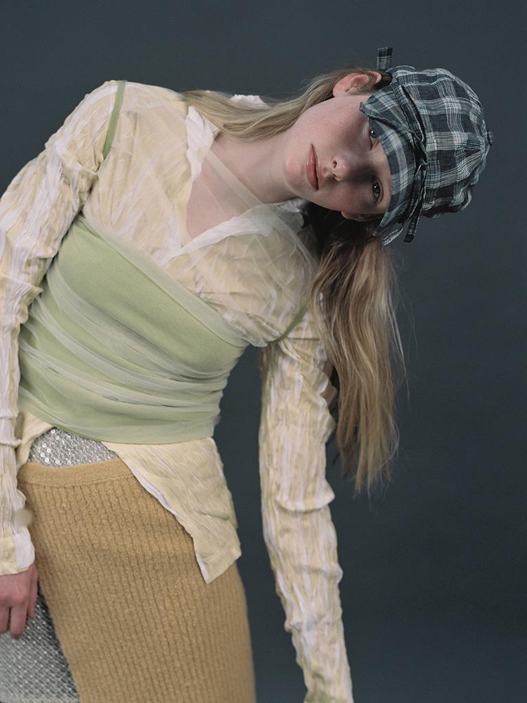 Eosseomnijeu Basic Ball Cap_Ribbon_Check Blue