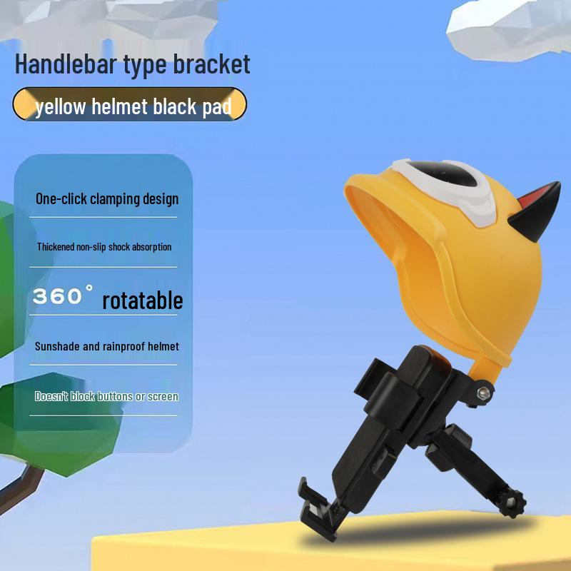 Electric Motorcycle Phone Holder with Helmet Sunshade for Takeaway Riders