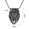 Viking Bear Claw Pendant Necklace for Men Titanium Steel Triangle Design