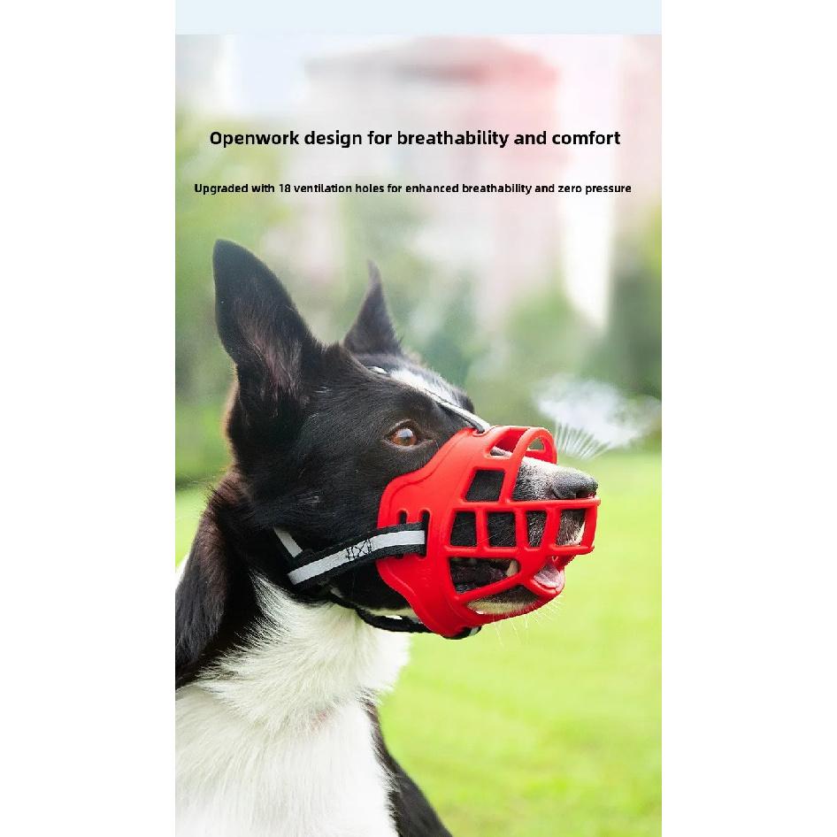 Reflective Dog Muzzle 3rd Gen Adjustable Anti-Bite Anti-Bark Anti-Eating for Small Medium Large Dogs Pet Supplies