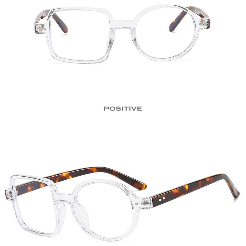 Women's Glasses Anti-Blue Light Fashion Personalized Hip Hop Square and Round Color Matching Plain Glasses Party Street Shooting Stylish Glasses