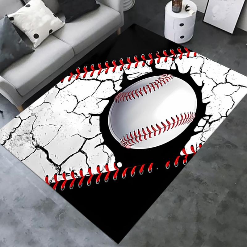 1pc Baseball,Sports Office Carpet Soft Polyester Entrance Carpet Washable Non slip Machine Washable