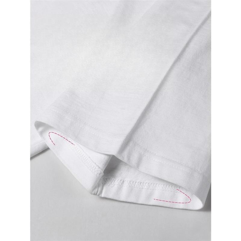 European Size Womens White Short Sleeve T-Shirt | Casual Crew Neck Love Heart Leopard Print Graphic Tee, Daily Wear Summer Fashion Top