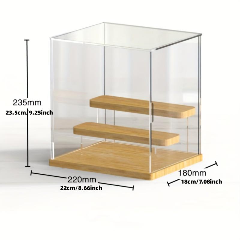 Transparent Acrylic Display Box, Wooden Shelves Storage Box,Suitable for Protection and Display of Small Collections of Toy Car