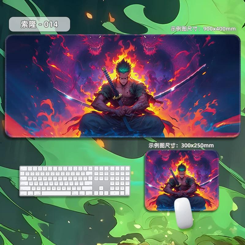High Quality Roronoa Zoro ONE PIECE Leather Mouse Pad Oversized Small Cartoon Office Game E-sports Computer Keyboard Pad Table Mat Animation Periphery