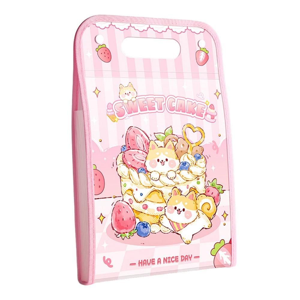 Cartoon Animal A4 File Folder 3-Layer Expanding Test Paper Storage Bag  School Office Supplies