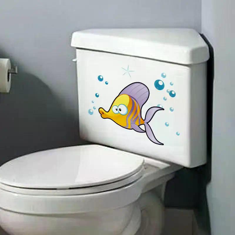 Glow-In-The-Dark Fish Toilet Stickers Luminous Wall Windows Car Stickers Self-Adhesive Removable PVC Decals Home Decor
