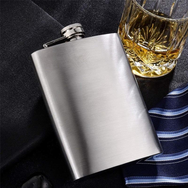 1/2/3/4/5/6/7/8/9/10/12/18oz Stainless Steel Hip Flask with Funnel Pocket Hip Flask Alcohol Whiskey Hip Flask Screw Cap