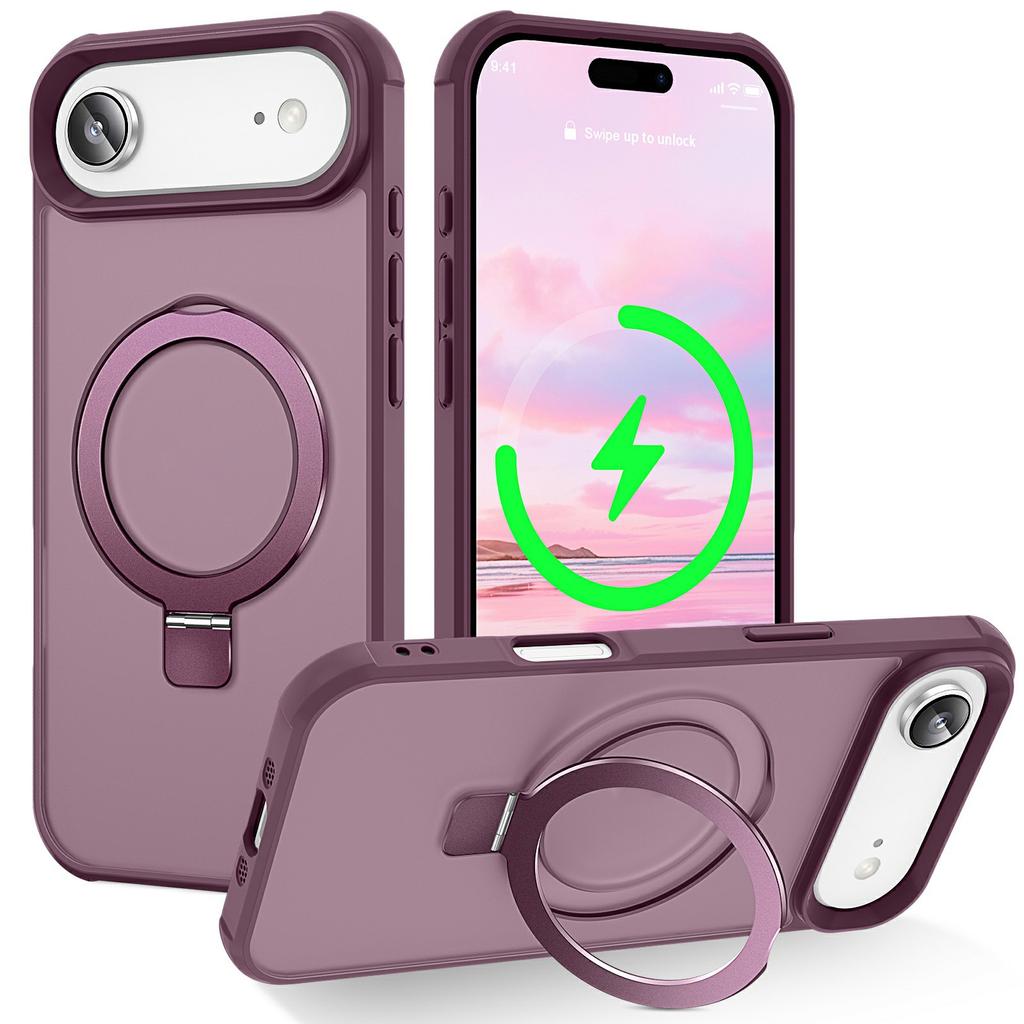 For iPhone 17 Air Case Compatible with MagSafe Ring Holder Kickstand TPU+PC Phone Cover