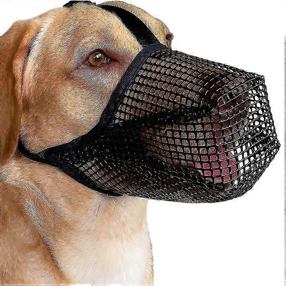 Adjustable Soft Mesh Dog Muzzle with Secure Straps, Suitable for Small, Medium, and Large Breed Dogs