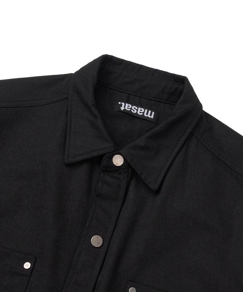 Masateu Carpenter Work Short Sleeve Shirts _ Black