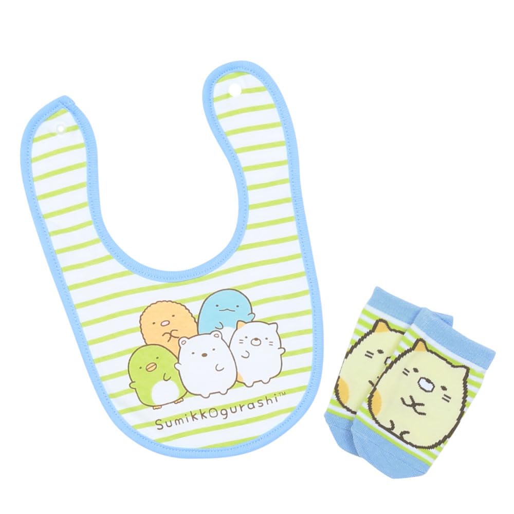

Sumikko Gurashi Baby Set Bib [Small Planet] [Baby Products] & Socks/Border San-X