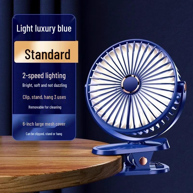 Portable USB Clip-On Silent Fan for Desktop, Dorm, Stroller, and Wall Mount