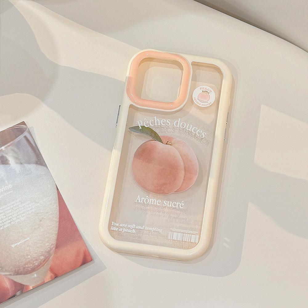 Green Apple Magnetic Suction Bracket 16 for iPhone17ProMax Apple 15 Mobile Phone Case 13 Pink Peach Acrylic