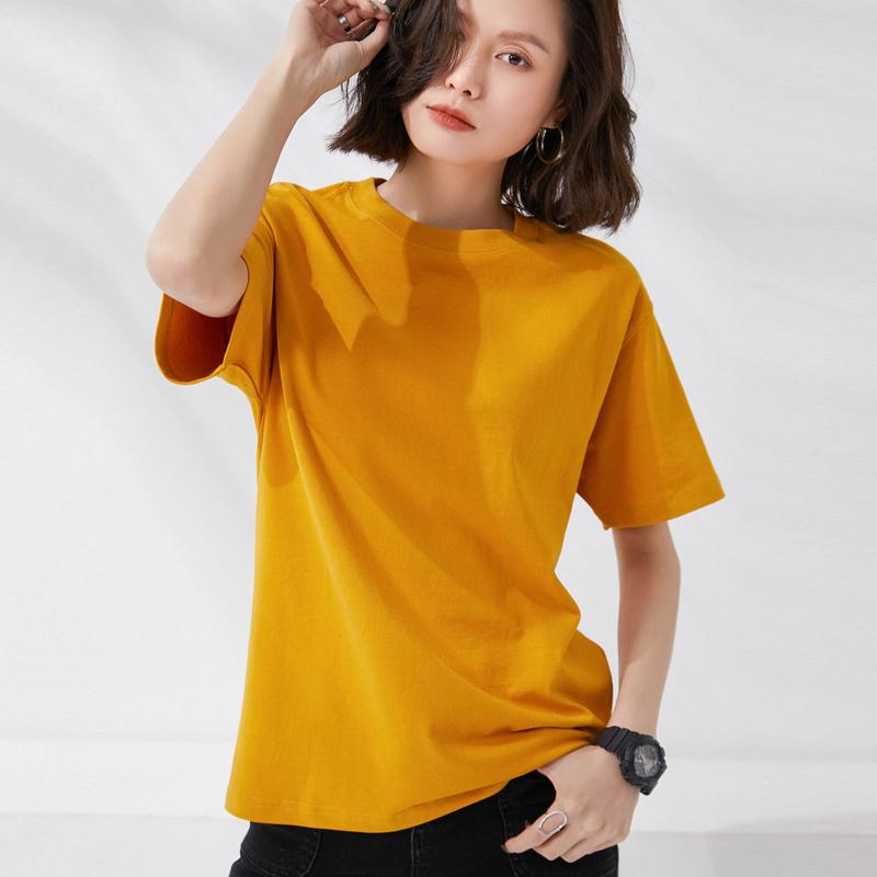 Letní nadměrná trička pro ženy a muže, jednobarevná trička, ležérní dámská korejská streetwear základní jednobarevné mladé cool topy