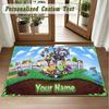 Crystal Velvet Square Rug Custom NamePlants vs. Zombie Pattern Non Slip Home Floor Decor Rug