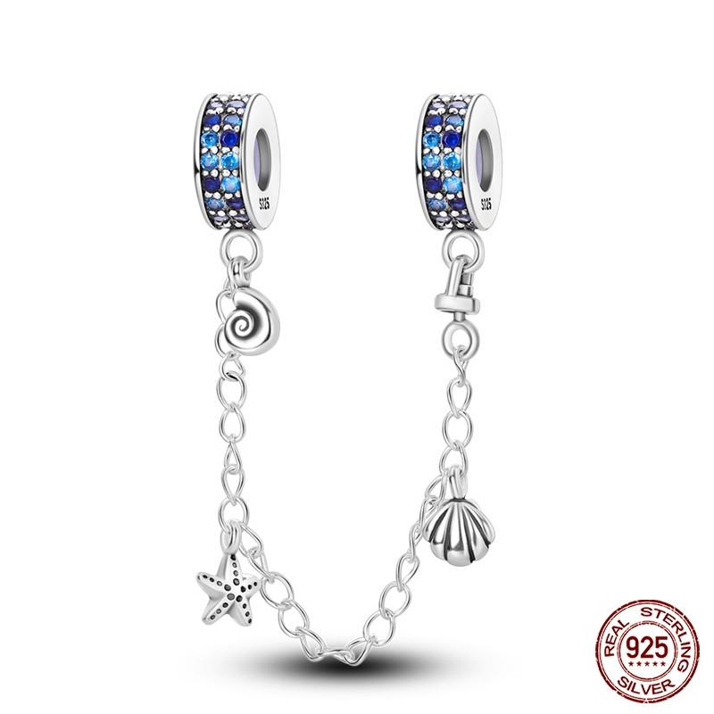 Copper Sun And Moon Plum Blossom Safety Chain Piece Bead Charms For 3Mm Original Bracelets Diy Jewelry Birthday Crafting