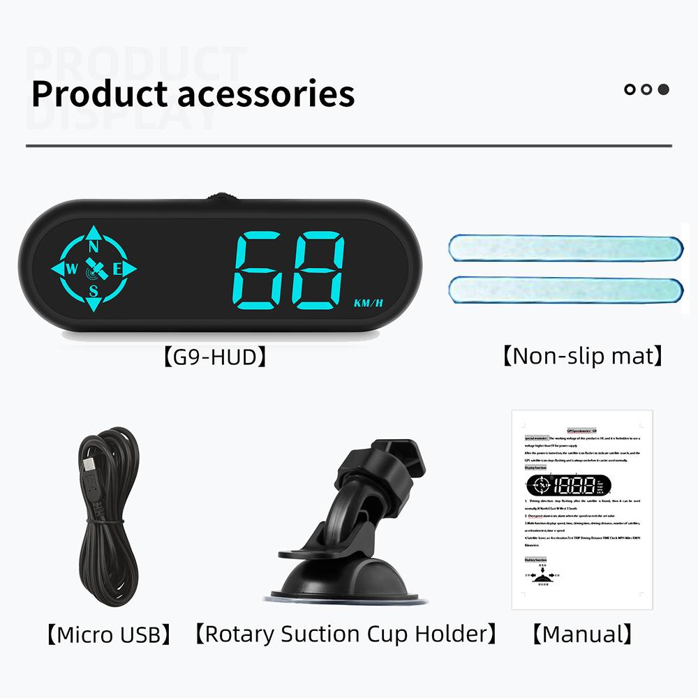 

HUD GPS Head Up Display Автомобильный цифровой спидометр Автомобильная электроника Аксессуары Сигнализация превышения скорости Компас Одометр Подходит для всех автомобилей