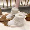 Fashion Thickened Plush Mid-calf Snow Boots for Women Warm Round Parker Winter Fashion Casual Snow Boots