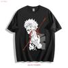 Jujutsu Kaisen Gojo Satoru T Shirt White Hair Energy Design  Vintage Washed Fashion Unisex Homme Top For Everyday Wear