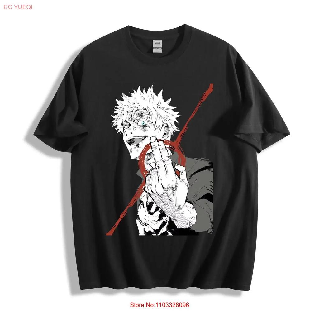 Jujutsu Kaisen Gojo Satoru T Shirt White Hair Energy Design vintage Washed fashion Unisex homme Top For Everyday Wear