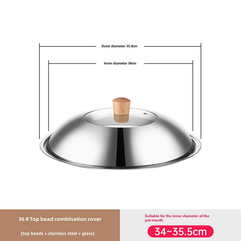 Universal Tempered Glass Pot Lid, Transparent, Heat Resistant, Fits 14-34cm Cookware