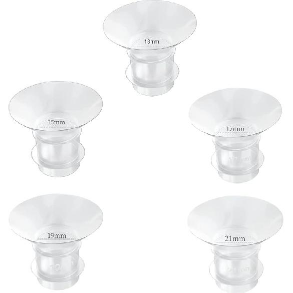 

Фланцевые вставки 13/15/17/19/21 мм 5 шт., Подходят для Medela, Spectra 24 мм Накладки/Фланцы, Совместимы с Momcozy S12 Pro/S9 Pro/S9/S12 Носимый молокоотсос 5size-flange insert