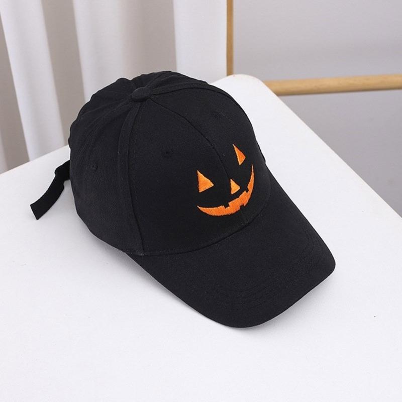 Embroidery Pumpkin Faced Baseball Hat for Family Outdoor Street Wear Dance Caps Festival Celebrate Hat Costume Accessory