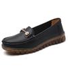 2023 Spring Women's Soft Loafers - Korean Style Metal Slip-ons, White Commuter Shoes for Mom