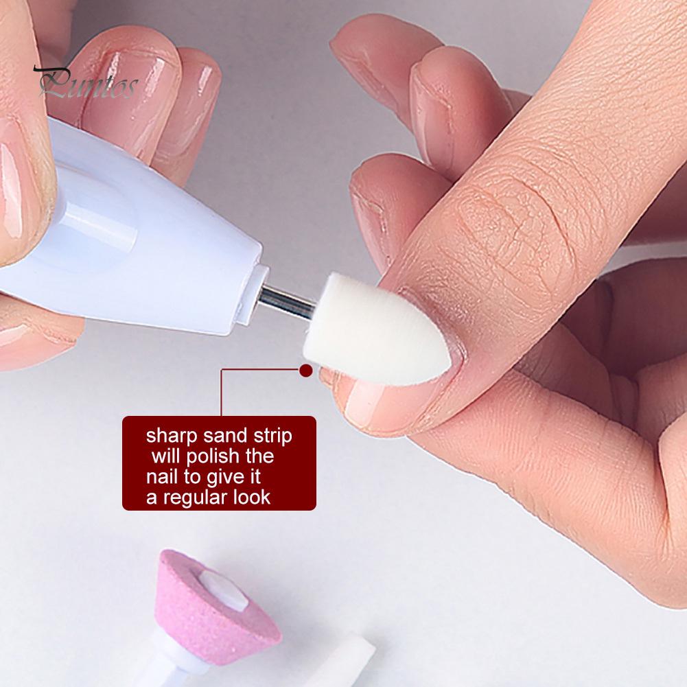 Puntos Tragbares elektrisches Nagelpoliergerät Maniküre-Werkzeug mit 5 Schleifbohrern