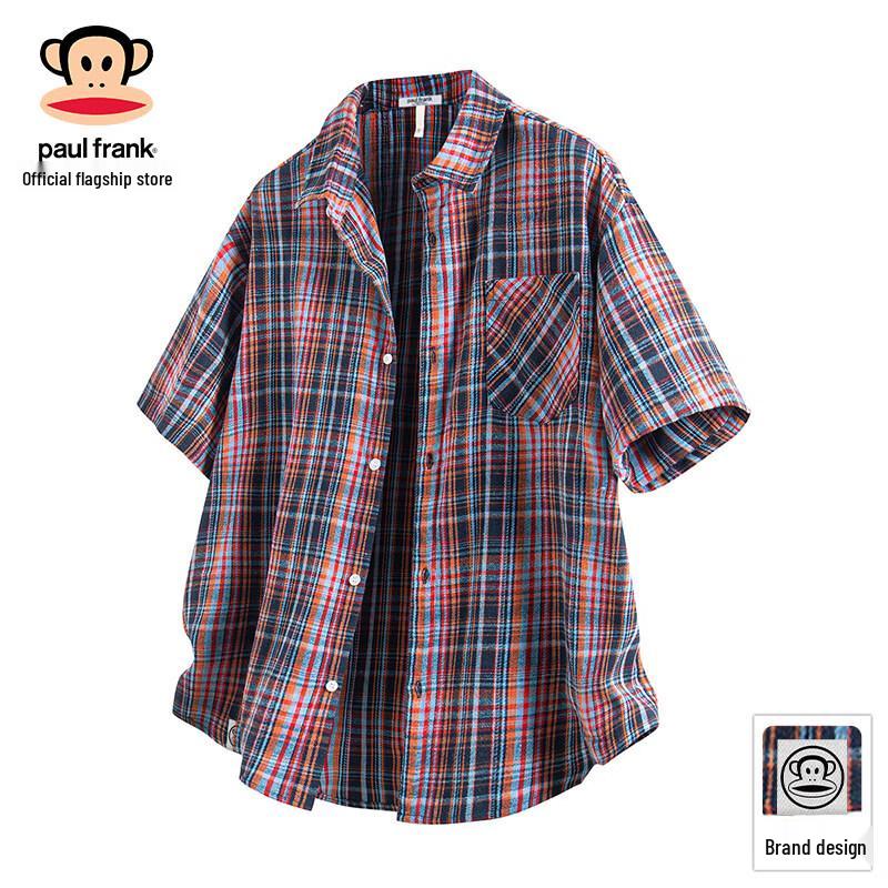 Paul Frank Men s American Retro Plaid Short Sleeve Shirt 3XL