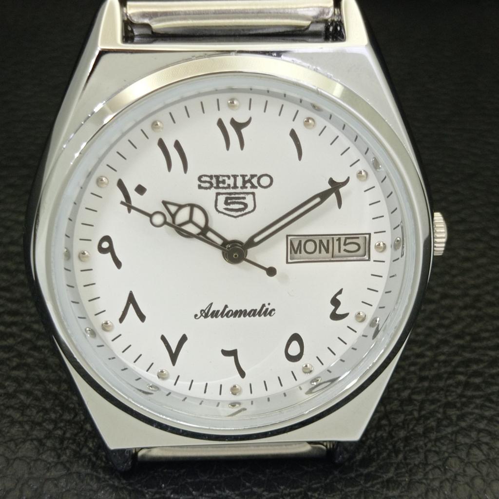 JAPAN VINTAGE REFURBISHED SEIKO 5 AUTOMATIC 6309A MENS WHITE WATCH a441325-5 Sk-a441325