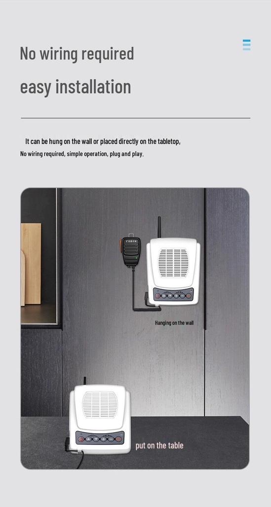 8S High-Power Outdoor Wireless Walkie-Talkie Speaker for Restaurants and Hotels