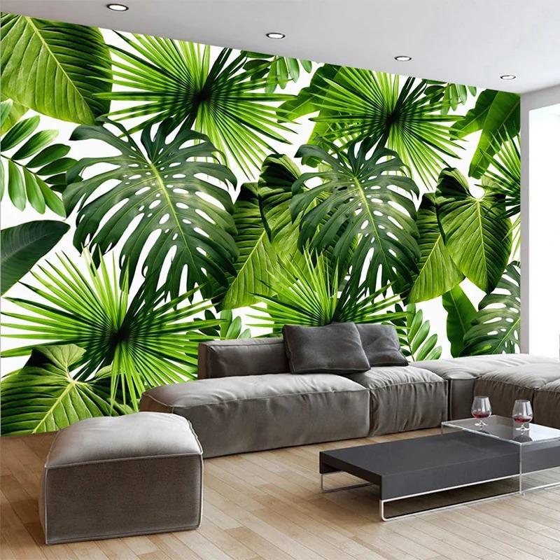 Tropical Rain Forest 3d Mural Banana Leaves Photo Murals Living Room Restaurant Cafe Backdrop Wall Paper Murals