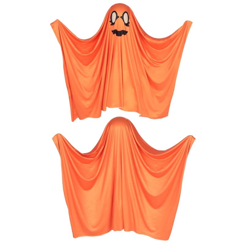 Convenient Wear Halloween Ghostly Cape One Size Fit Kids Comfortable Polyester Costume For Parades
