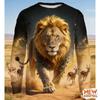 3D Printed Deer Tiger Sweatshirt For Men Monkey Bear Pattern Pullover Casual Loose Street O-Neck Long Sleeve Hoodies Unisex Tops