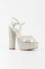 Women's Fashion Style High Heels Silver Sultan Full Party Wedding Evening Dress Shoes