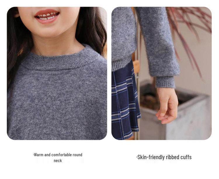 Pulover Premium pentru Copii din Cașmir Pur - Gât Mediu-Înalt, Tricot Cald de Toamnă/Iarnă pentru Băieți și Fete