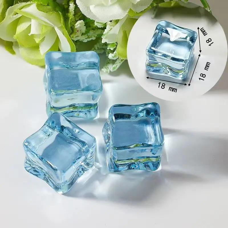 18mm High Transparency Simulated Ice Cubes 30/50/100Pcs - DIY Handmade Craft Accessories for Jewelry, Fish Tank & Bar Decor